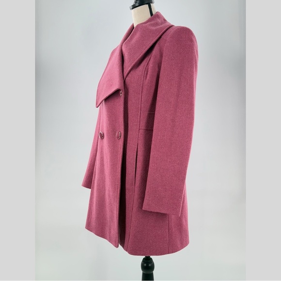 Edina Ronay London Wool Blend Double Breasted Coat Pink US 6 - Picture 14 of 16